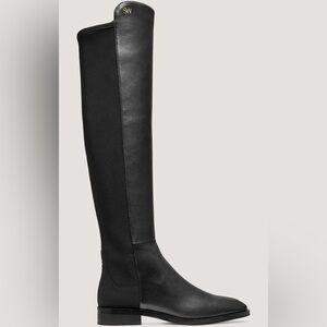 Stuart Weitzman Size 5 Keelan City Over The Knee Black Leather Boots with Logo